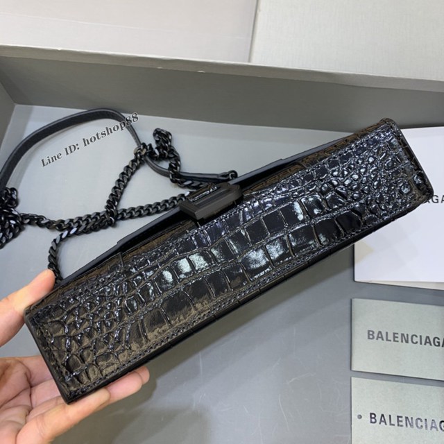 Balenciaga專櫃爆款鱷魚紋鏈條包女士肩背包 巴黎世家沙漏鏈條斜挎包 fyj1894